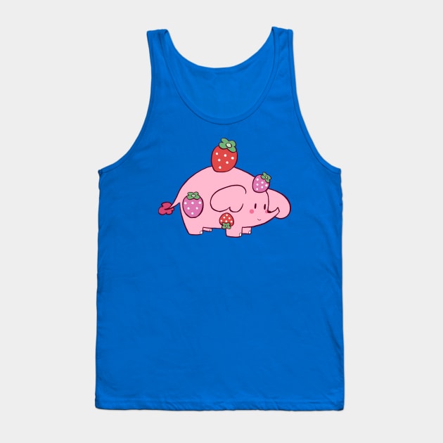 Strawberry Elephant Tank Top by saradaboru